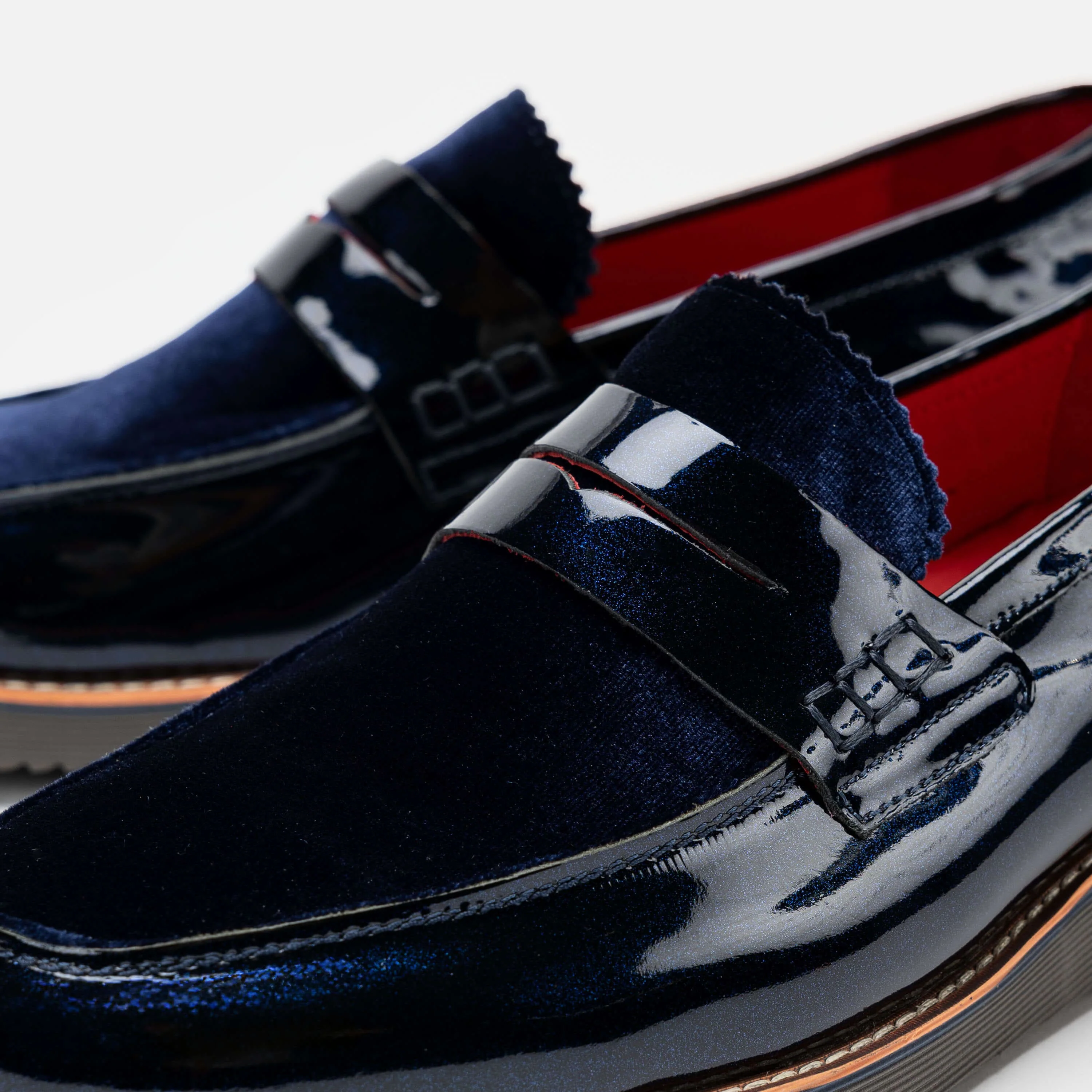 Abe Navy Patent Leather Penny Loafers - Image 3