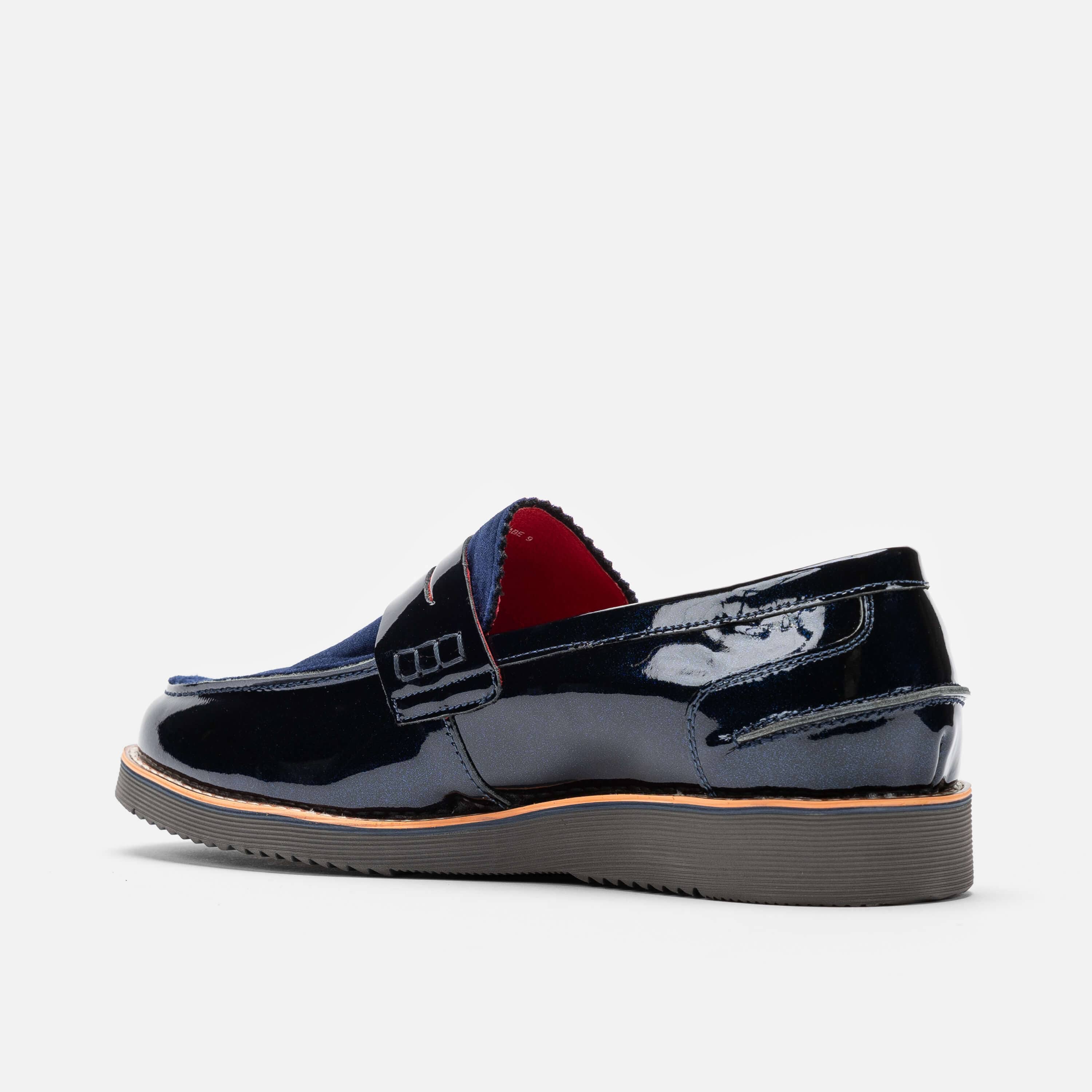 Abe Navy Patent Leather Penny Loafers - Image 4