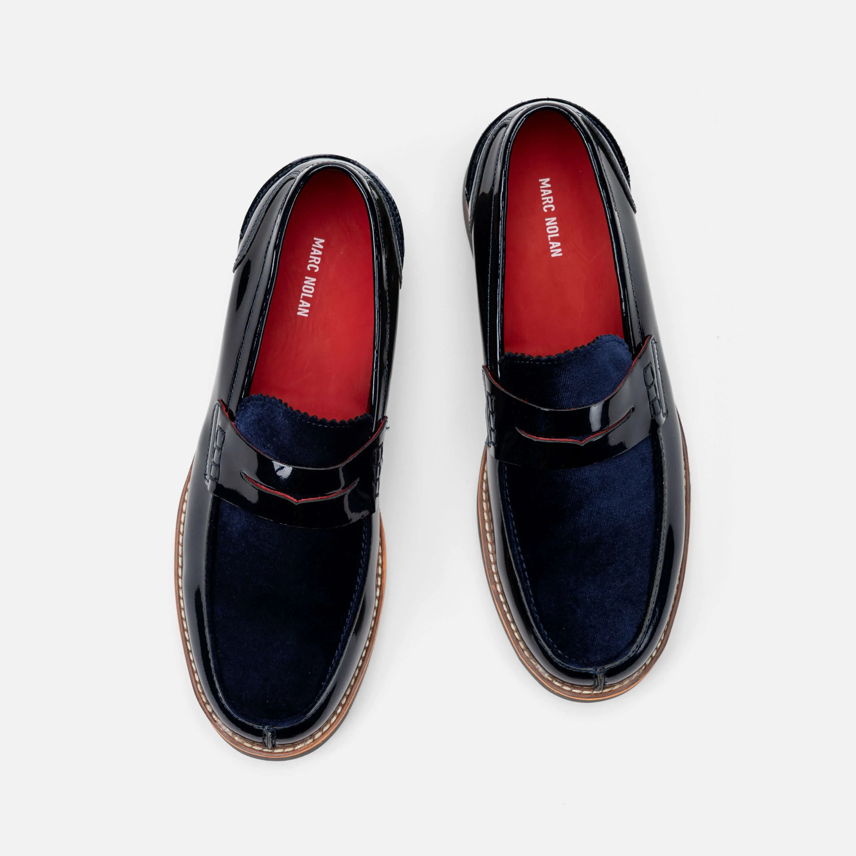 Abe Navy Patent Leather Penny Loafers - Image 5