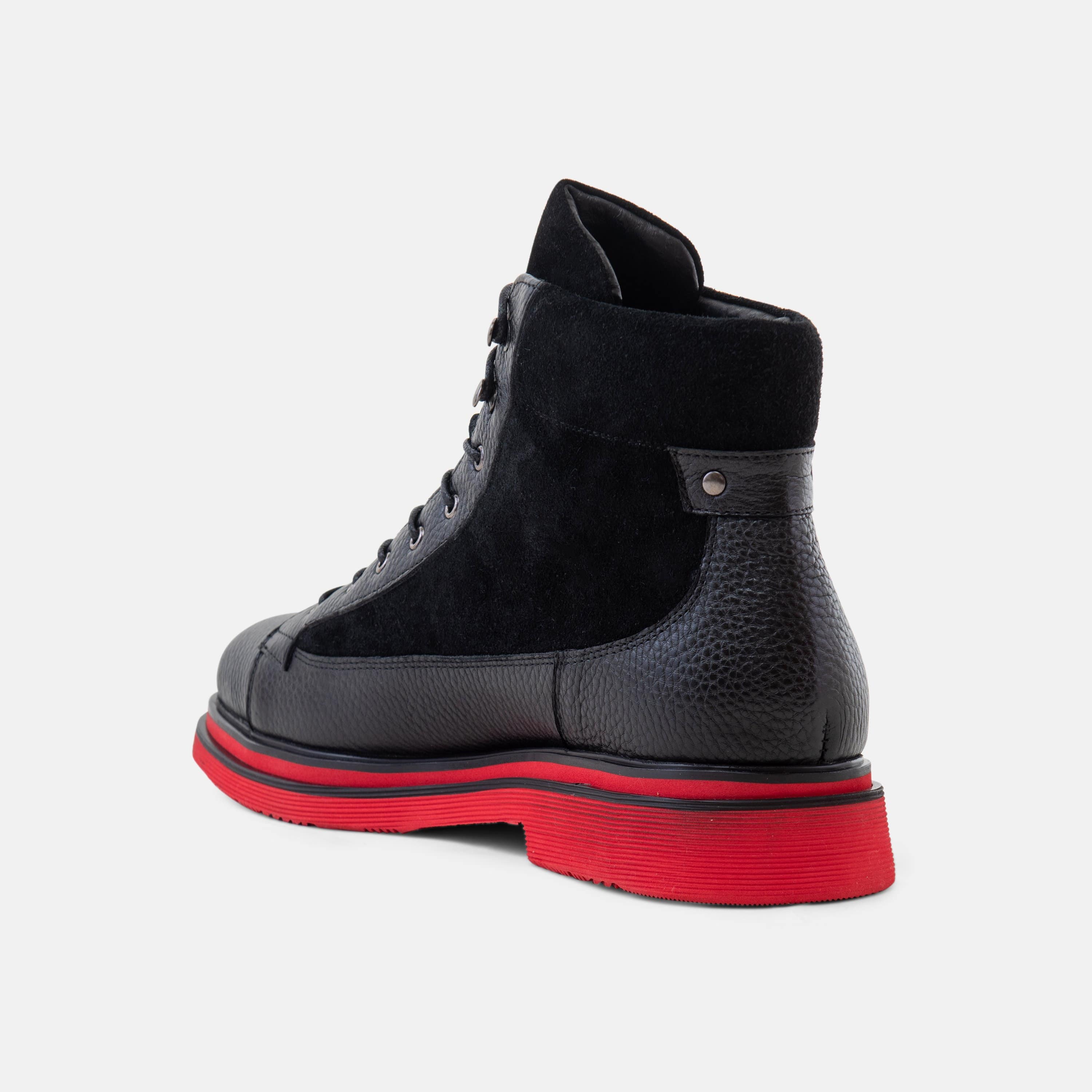 Aiden Black Leather Combat Boots - Image 5