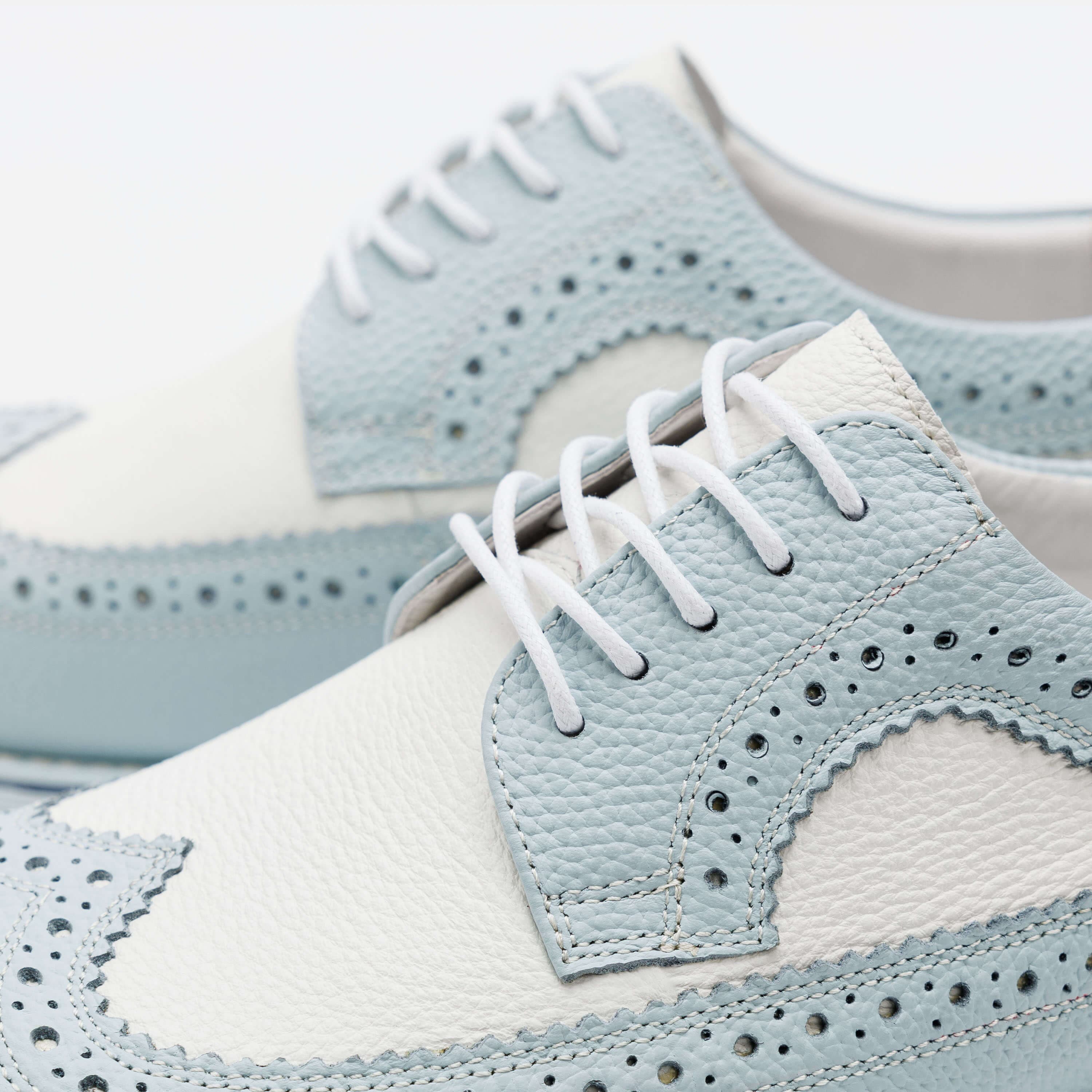 Alexander Light Blue/White Leather Longwing Sneakers - Image 3