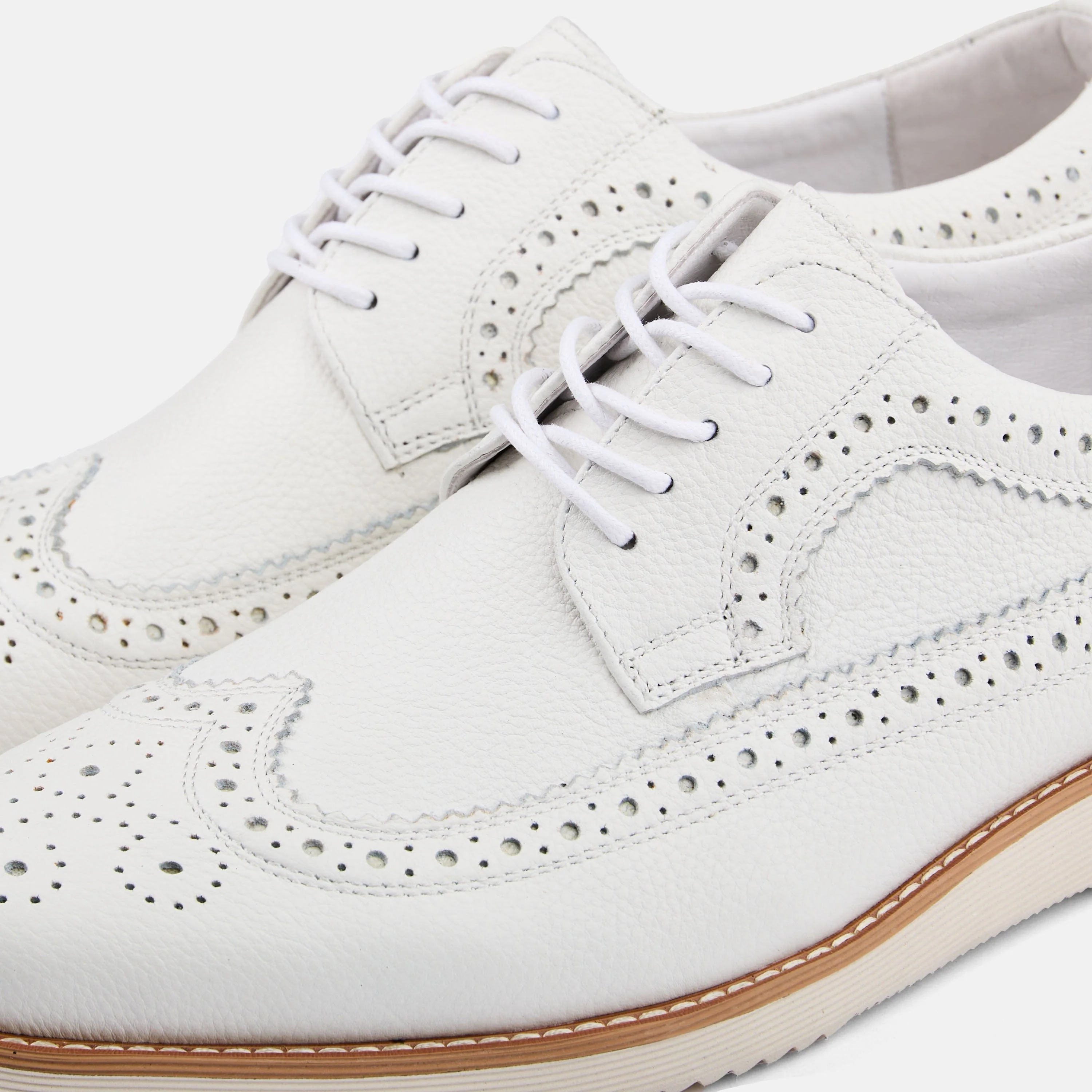 Alexander White/Tan Leather Longwing Sneakers - Image 3