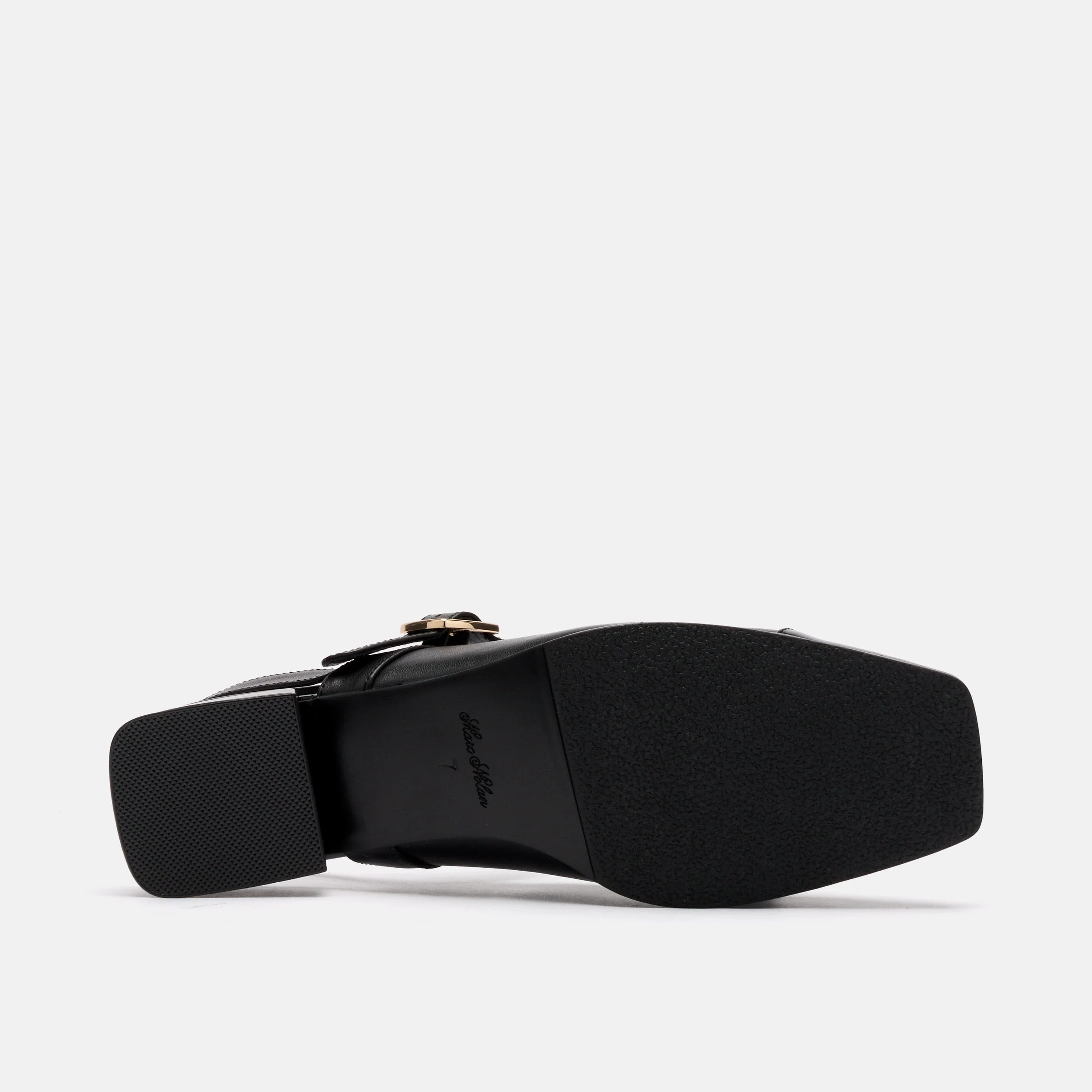 Cora Black Leather Mary Jane Lug Slingbacks - Image 6