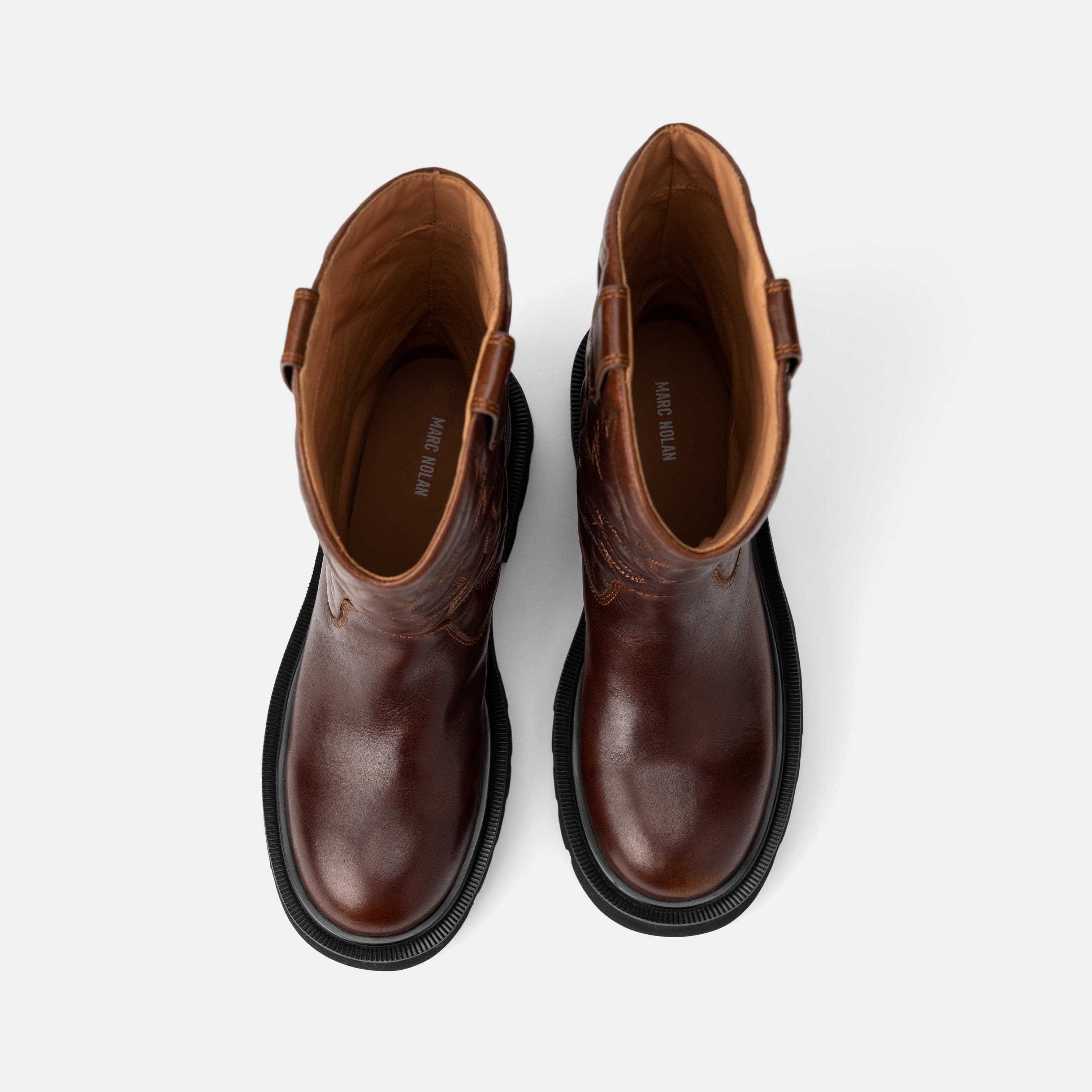 Daisy Chocolate Leather Lug Cowgirl Boots - Image 5