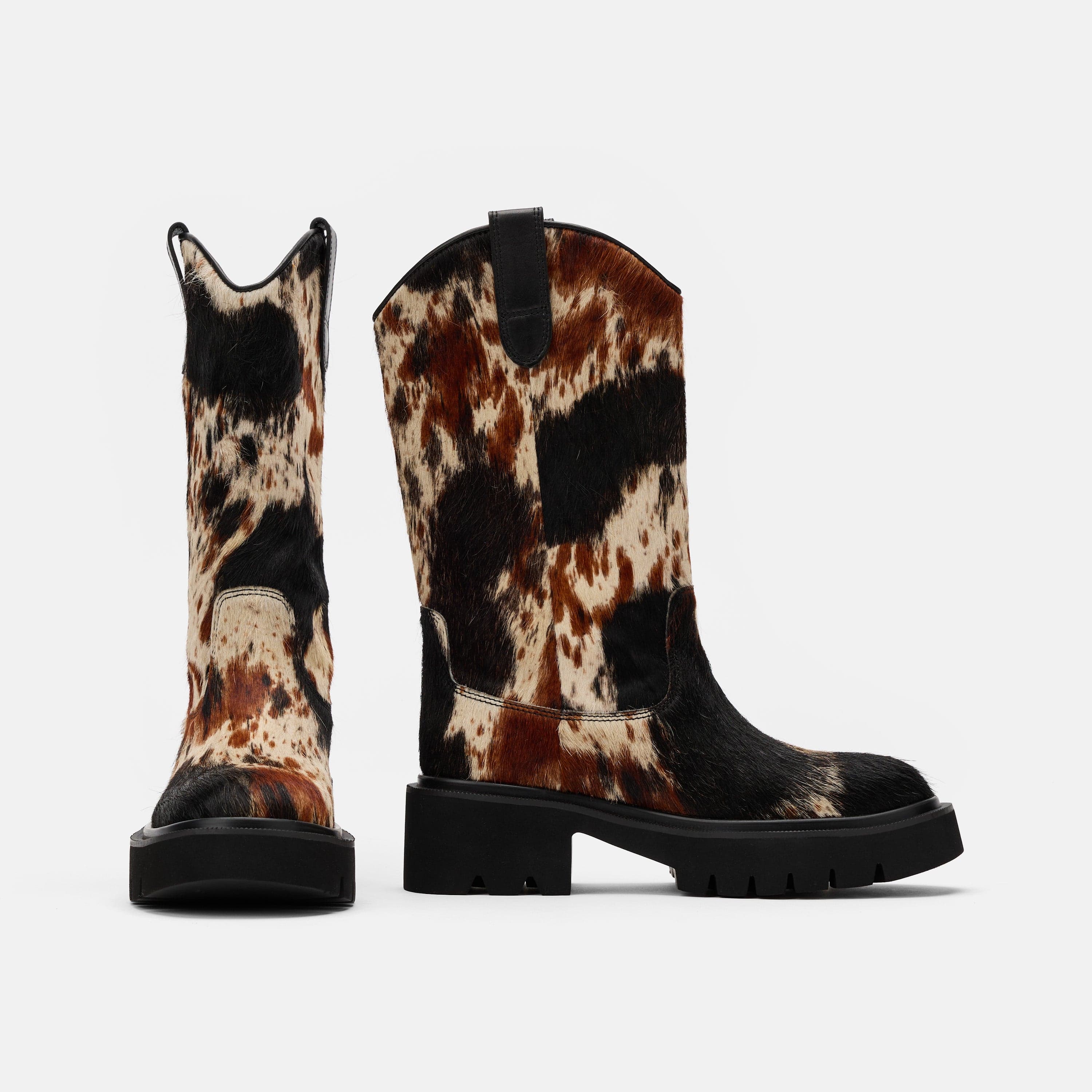 Daisy Dark Horse Pony Hair Lug Cowgirl Boots - Image 7