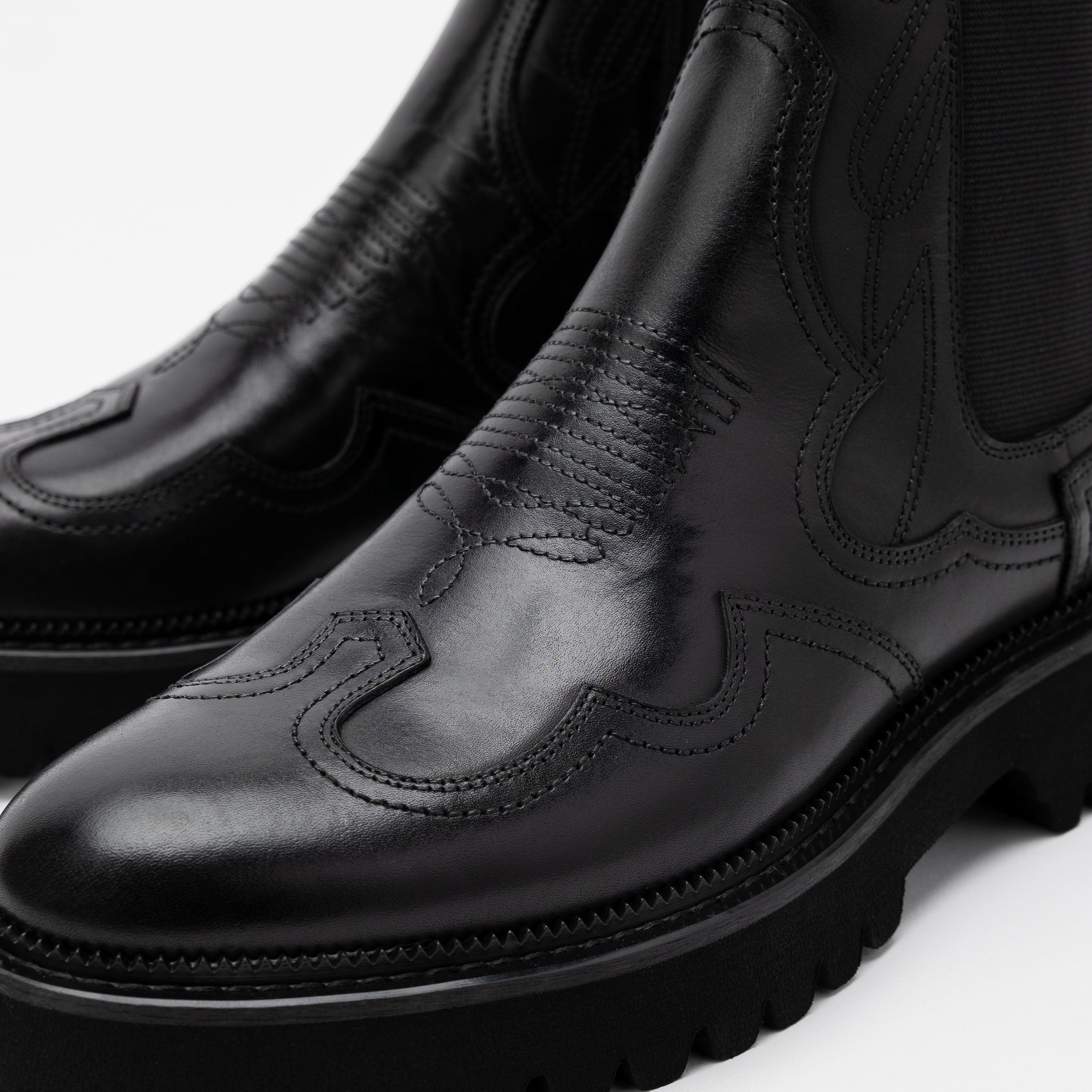 Dax Midnight Black Leather Chelsea Boots - Image 3
