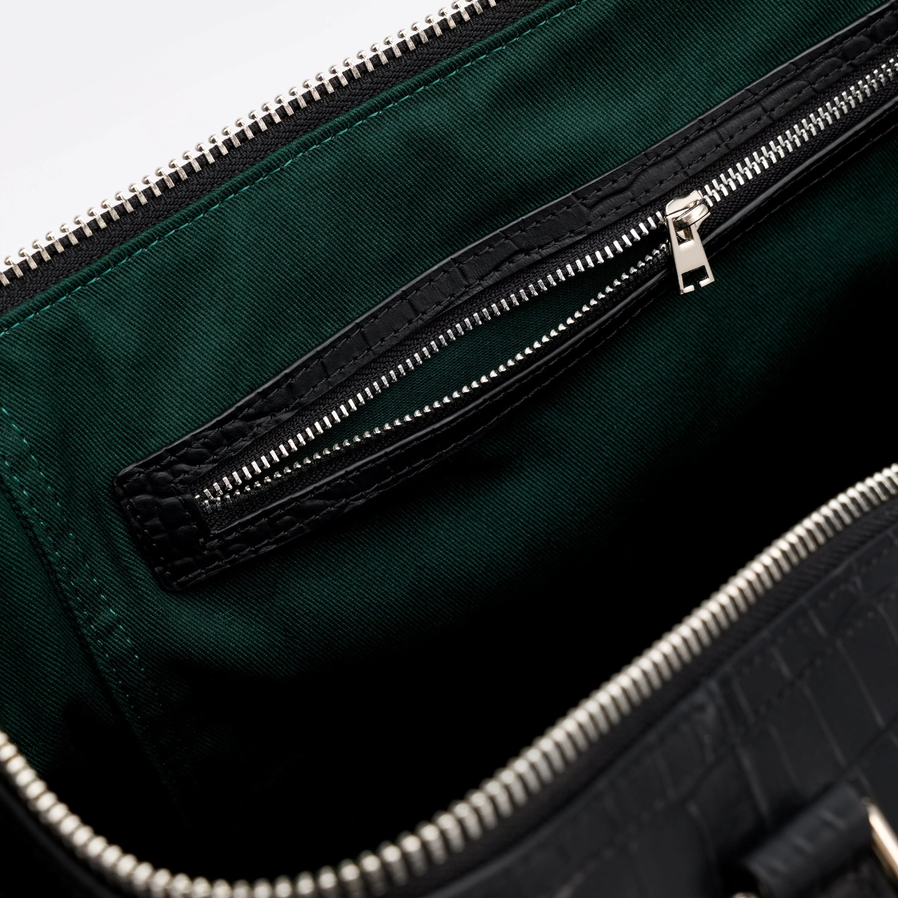 Marc Nolan Large Weekender Duffle Bag - Black Crocskin - Image 5