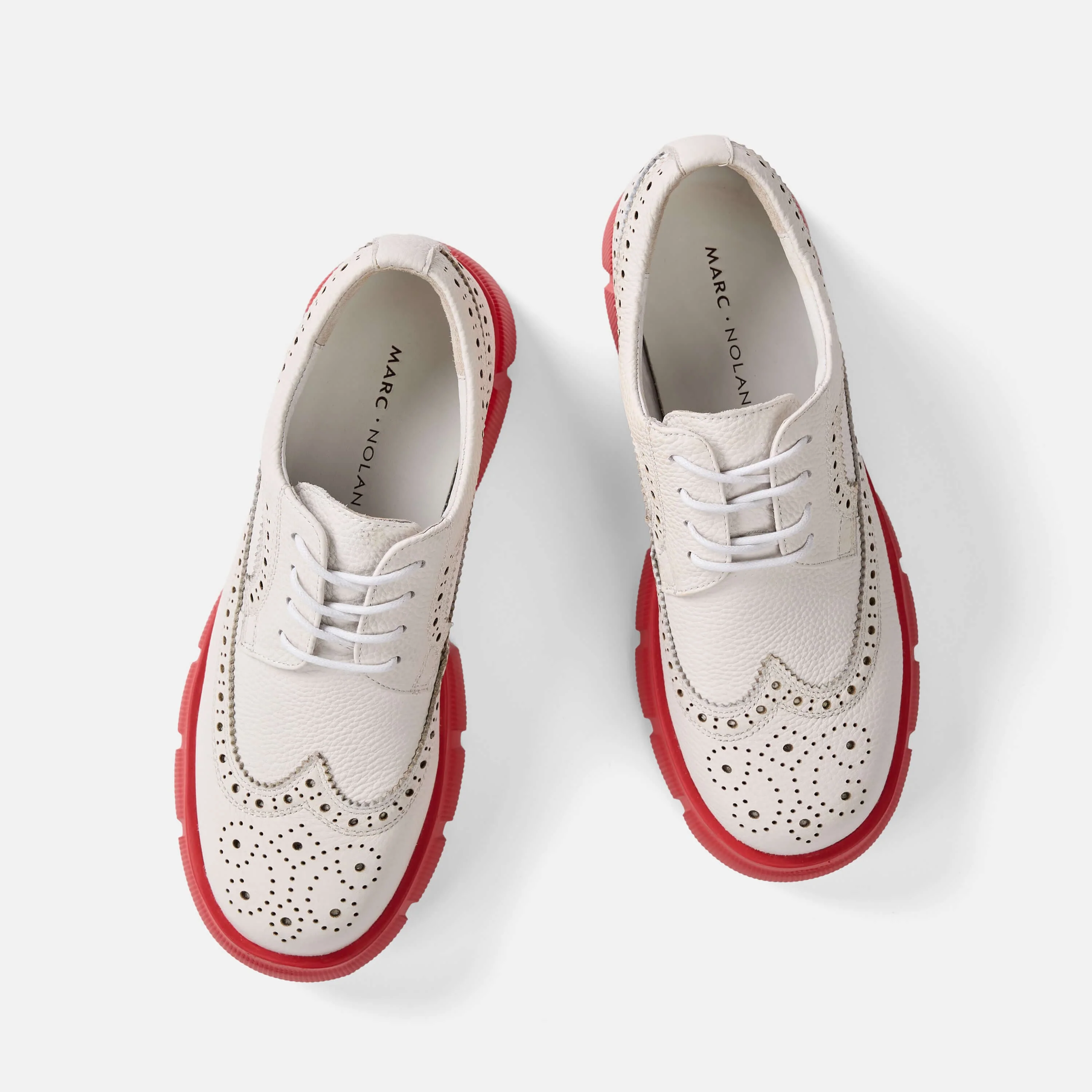 Ms. Alexander White/Red Leather Lug Wingtip Derby - Image 5