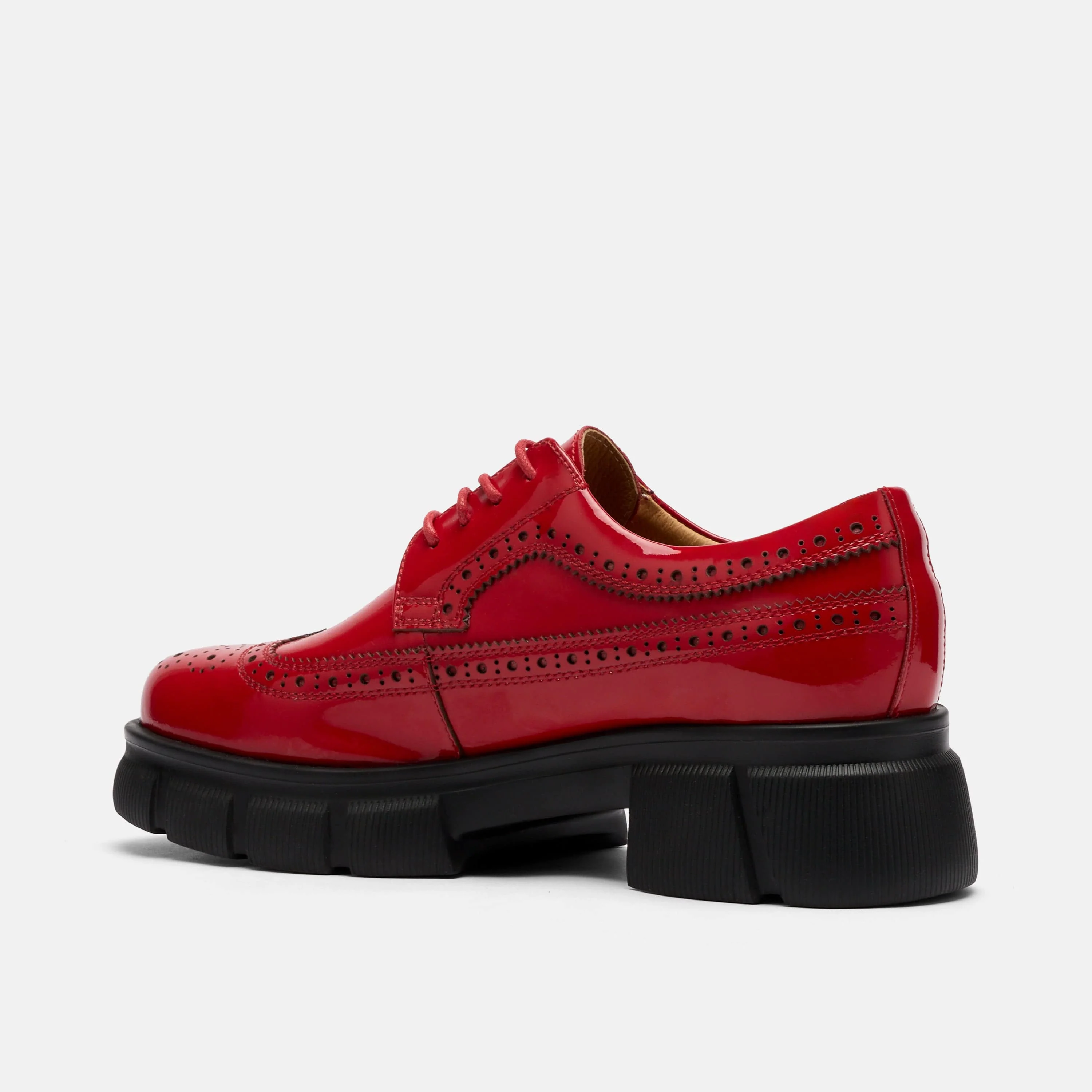 Ms. Alexander Red Patent Leather Lug Wingtip Derby - Image 4