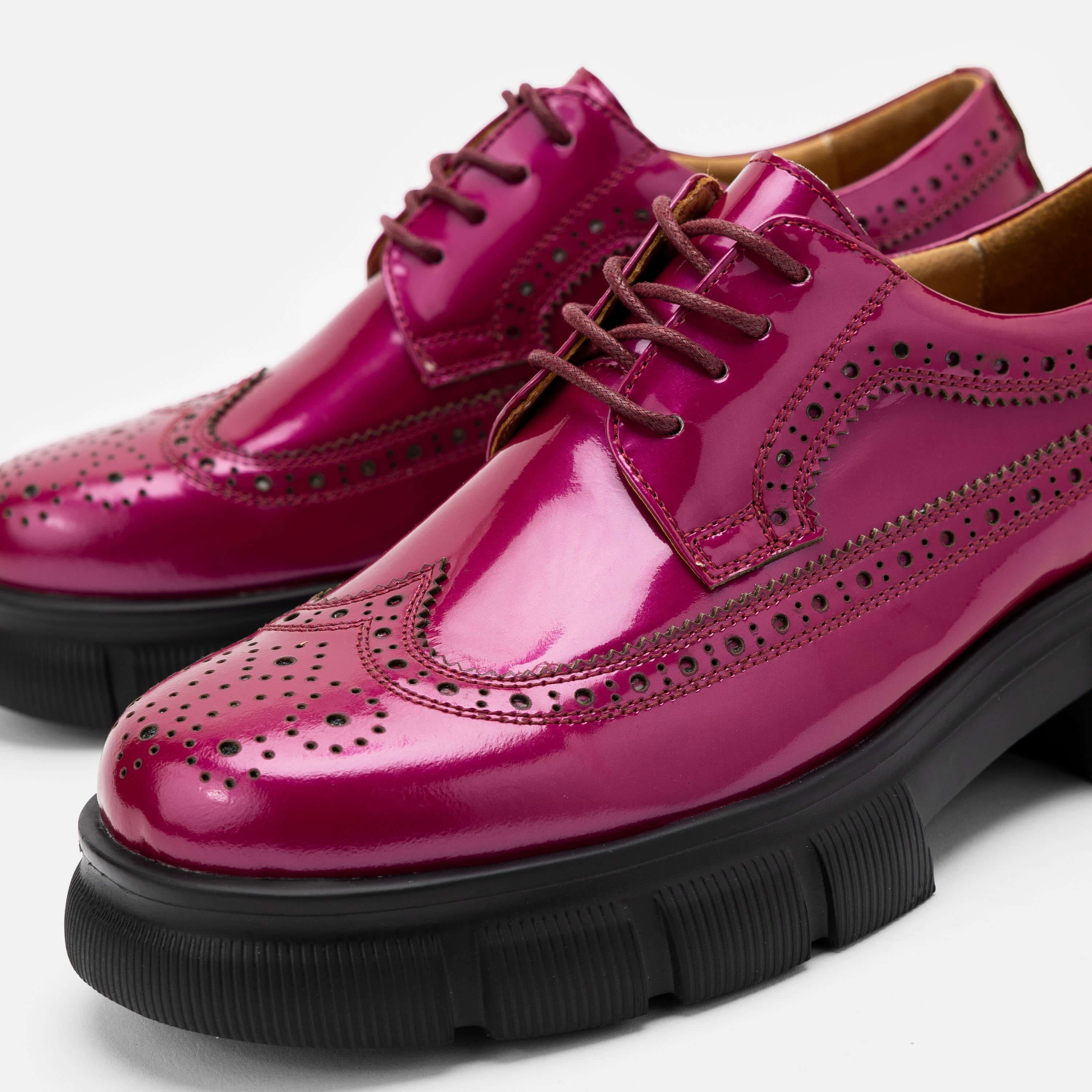 Ms. Alexander Magenta Leather Lug Wingtip Derby - Image 3