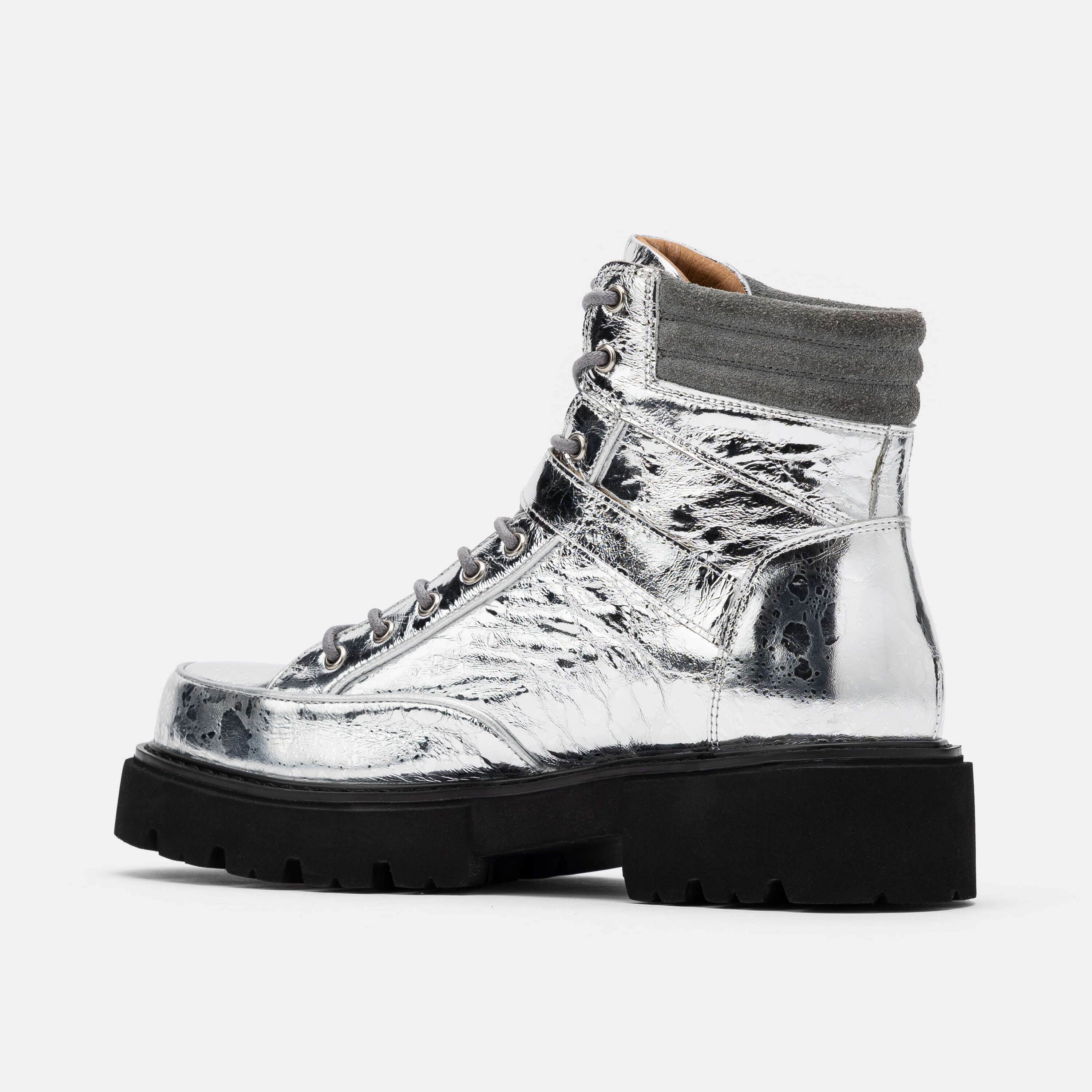 Ms. Atlas Chrome Patent Leather Strap Boots - Image 4