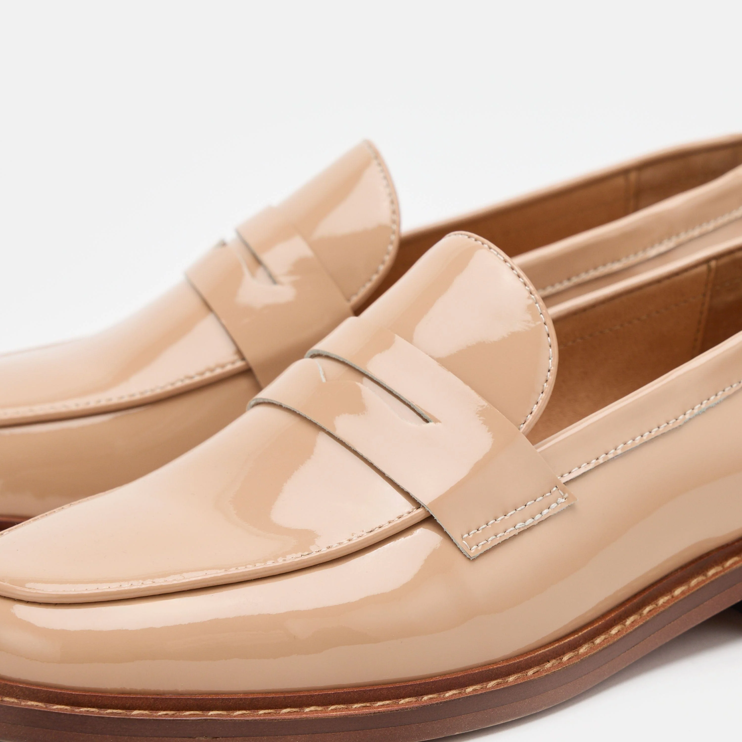 Ms. Calum Cream Leather Penny Loafers - Image 3