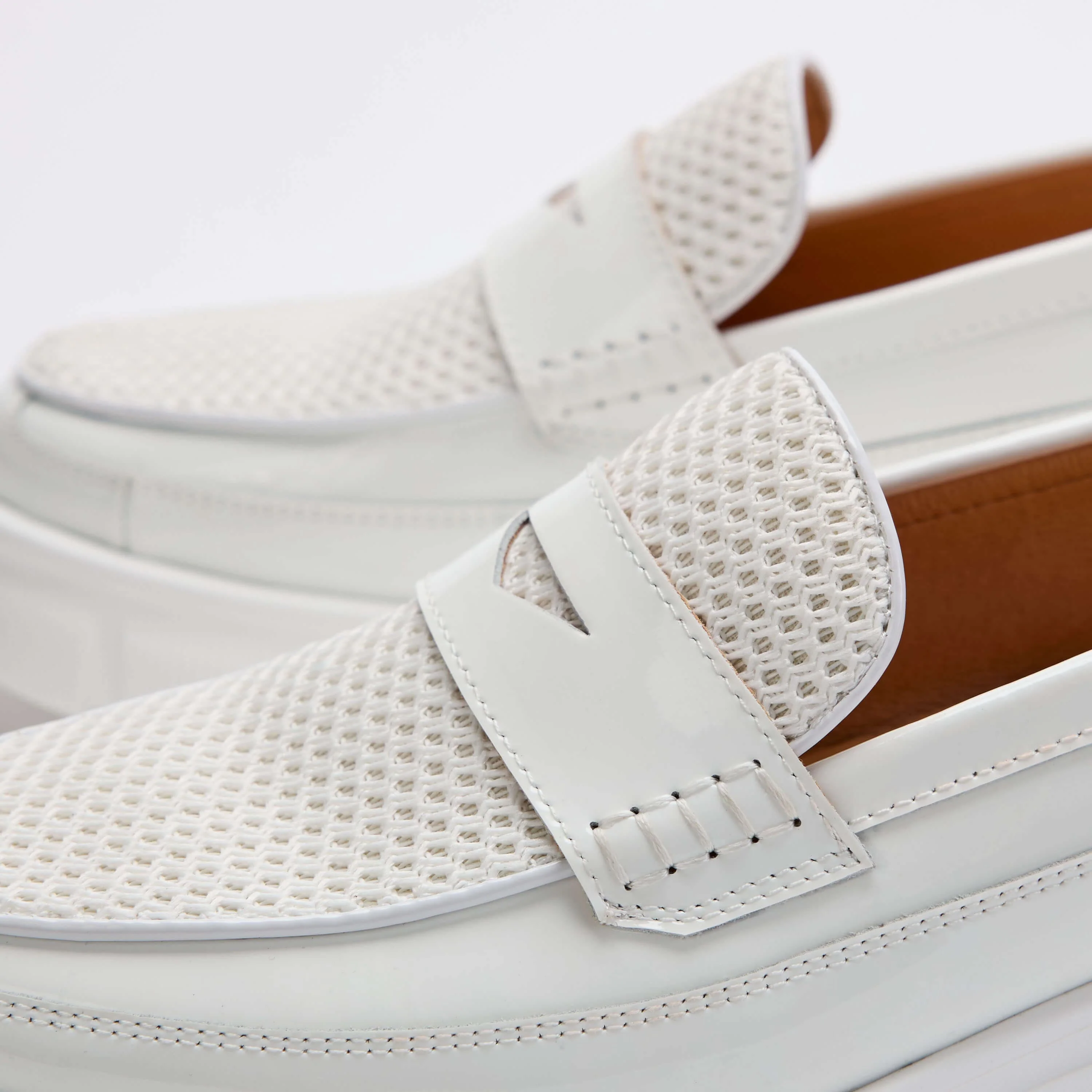 Ms. Calum White Patent Leather Penny Loafers - Image 3
