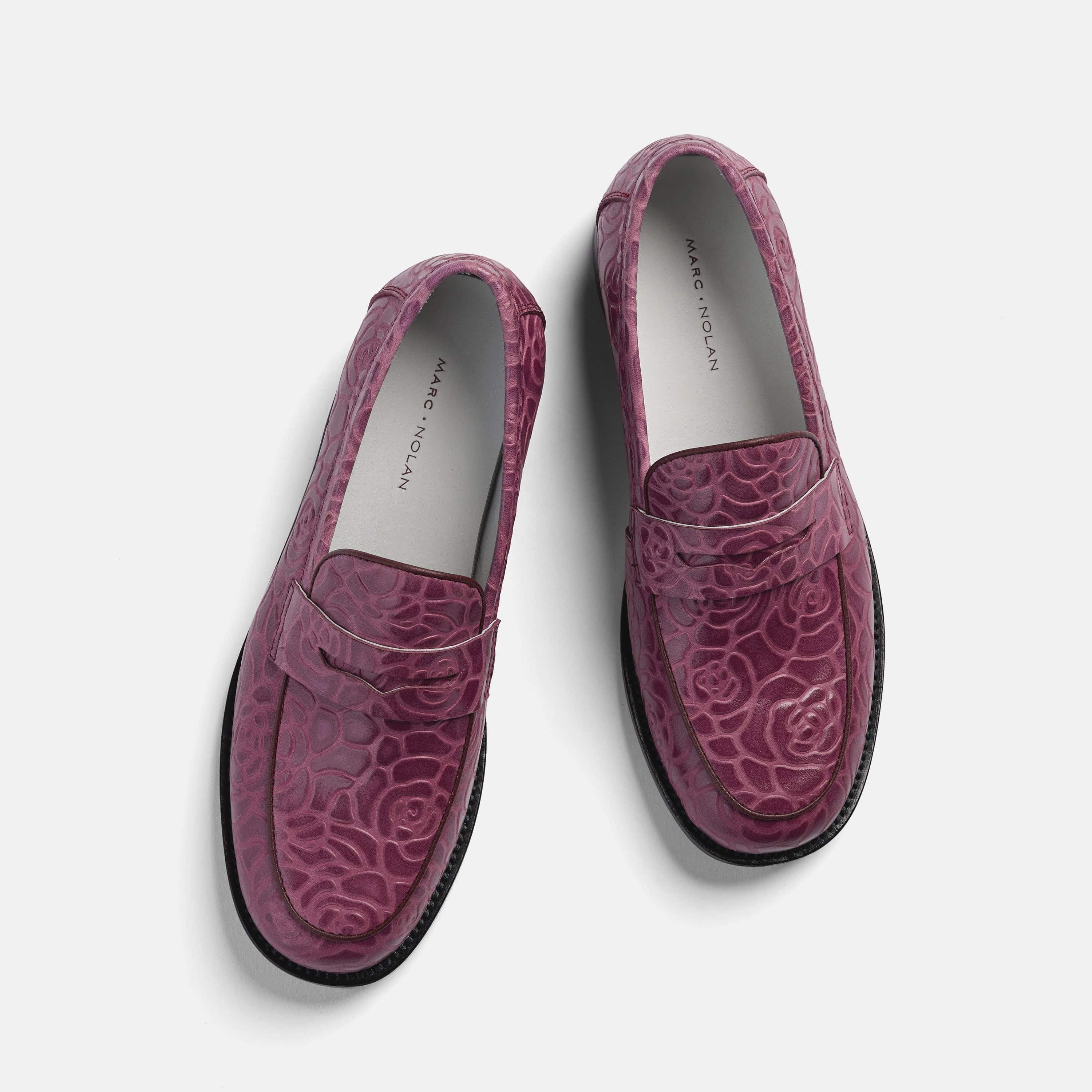 Ms. Calum Grape Floral Leather Penny Loafers - Image 5