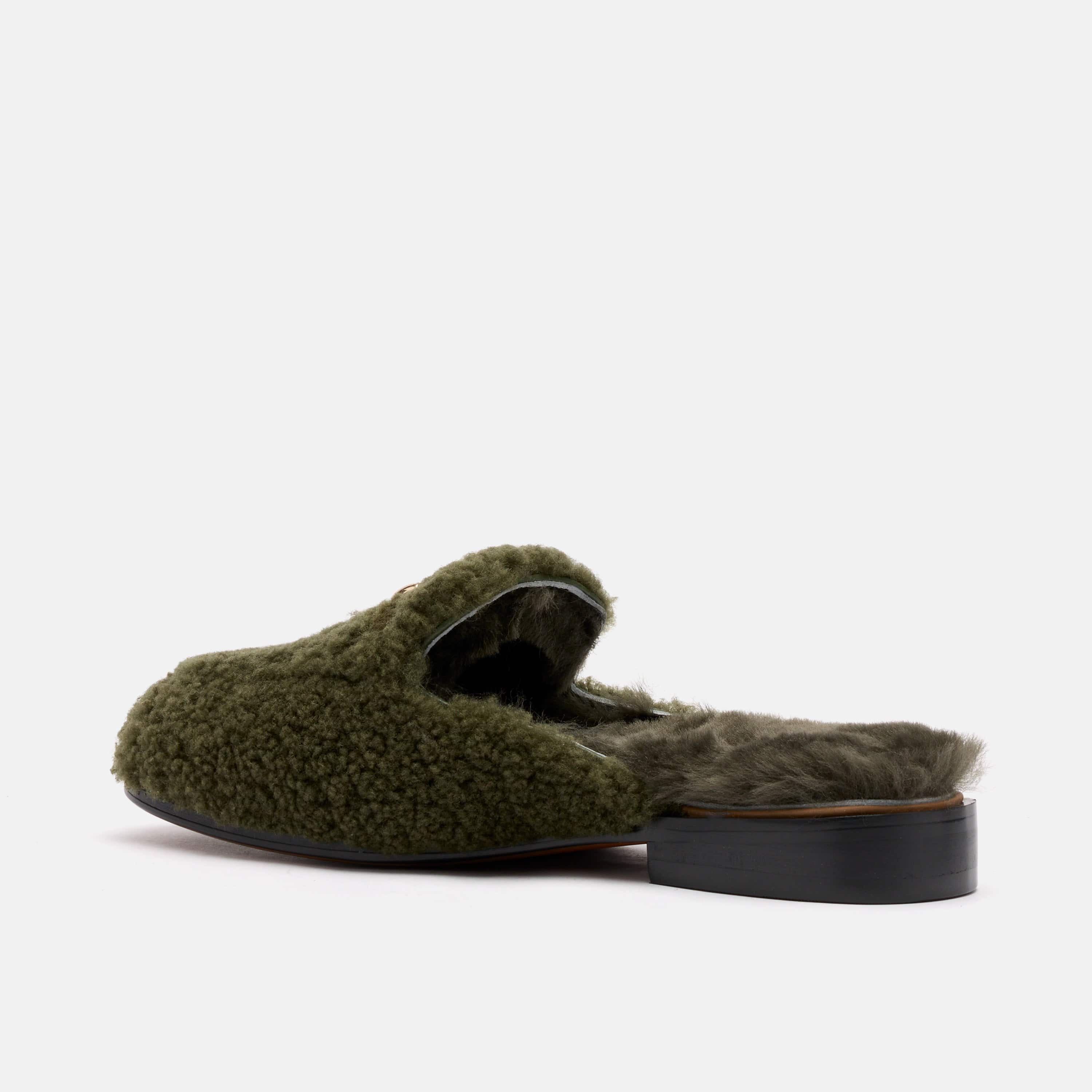 Ms. Del Sol Dark Green Bit Loafer Mule - Image 4