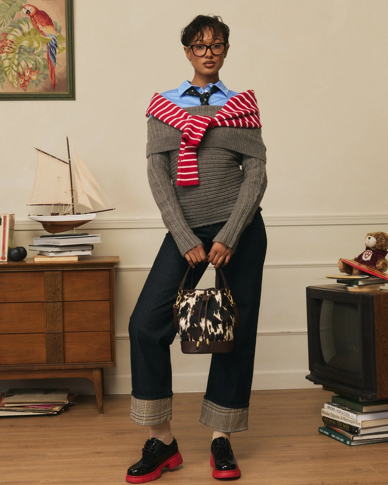 Nora Dark Horse Pony Hair Bucket Bag - Image 3