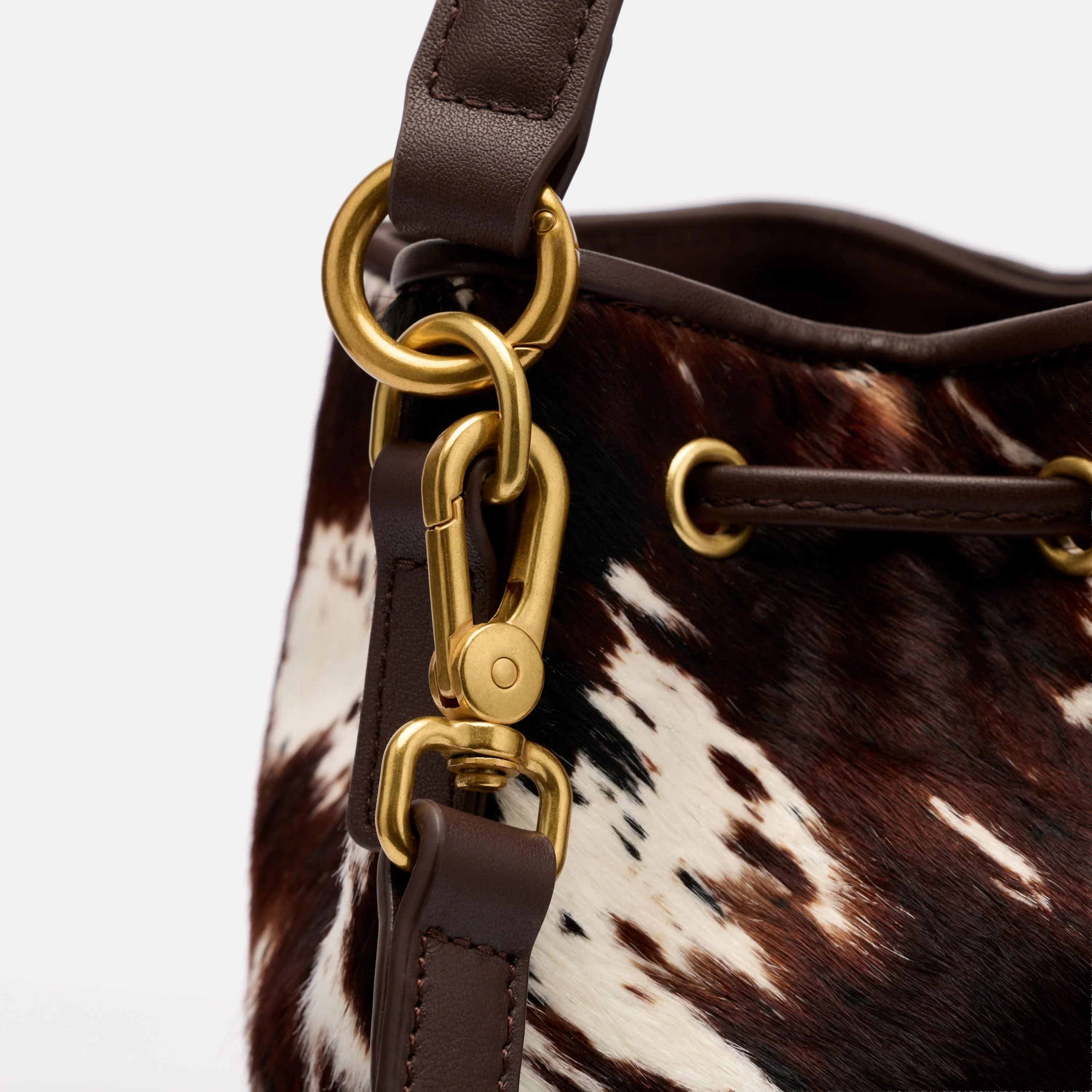 Nora Dark Horse Pony Hair Bucket Bag - Image 4