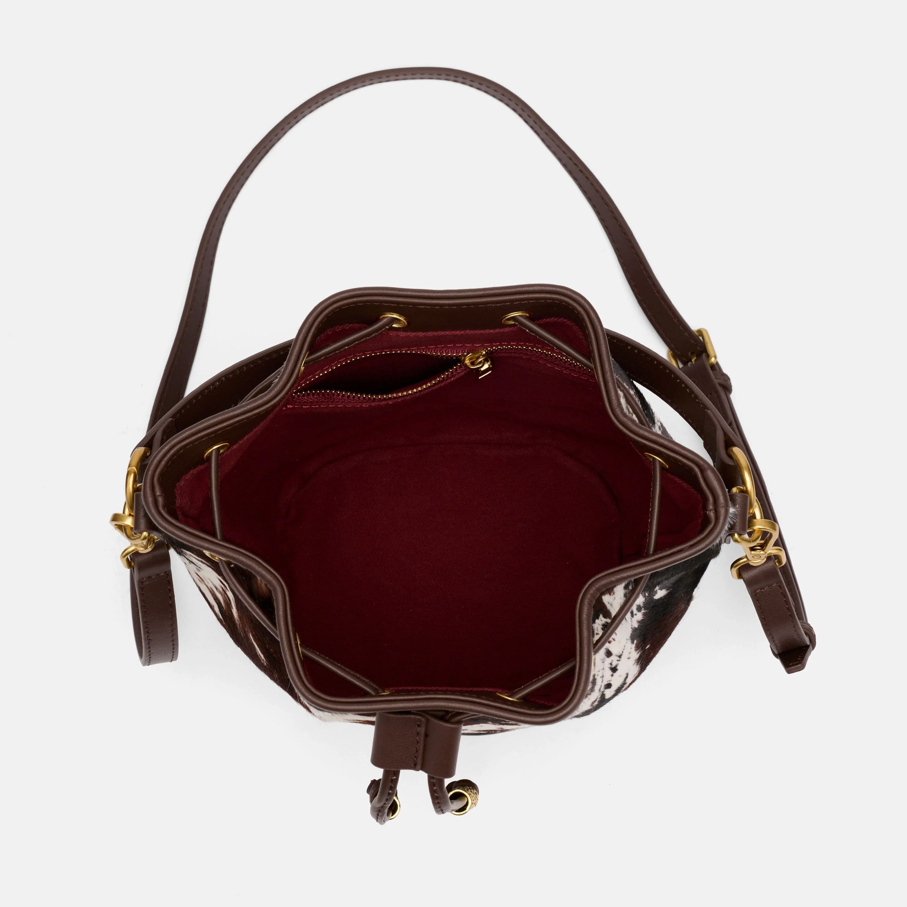 Nora Dark Horse Pony Hair Bucket Bag - Image 5