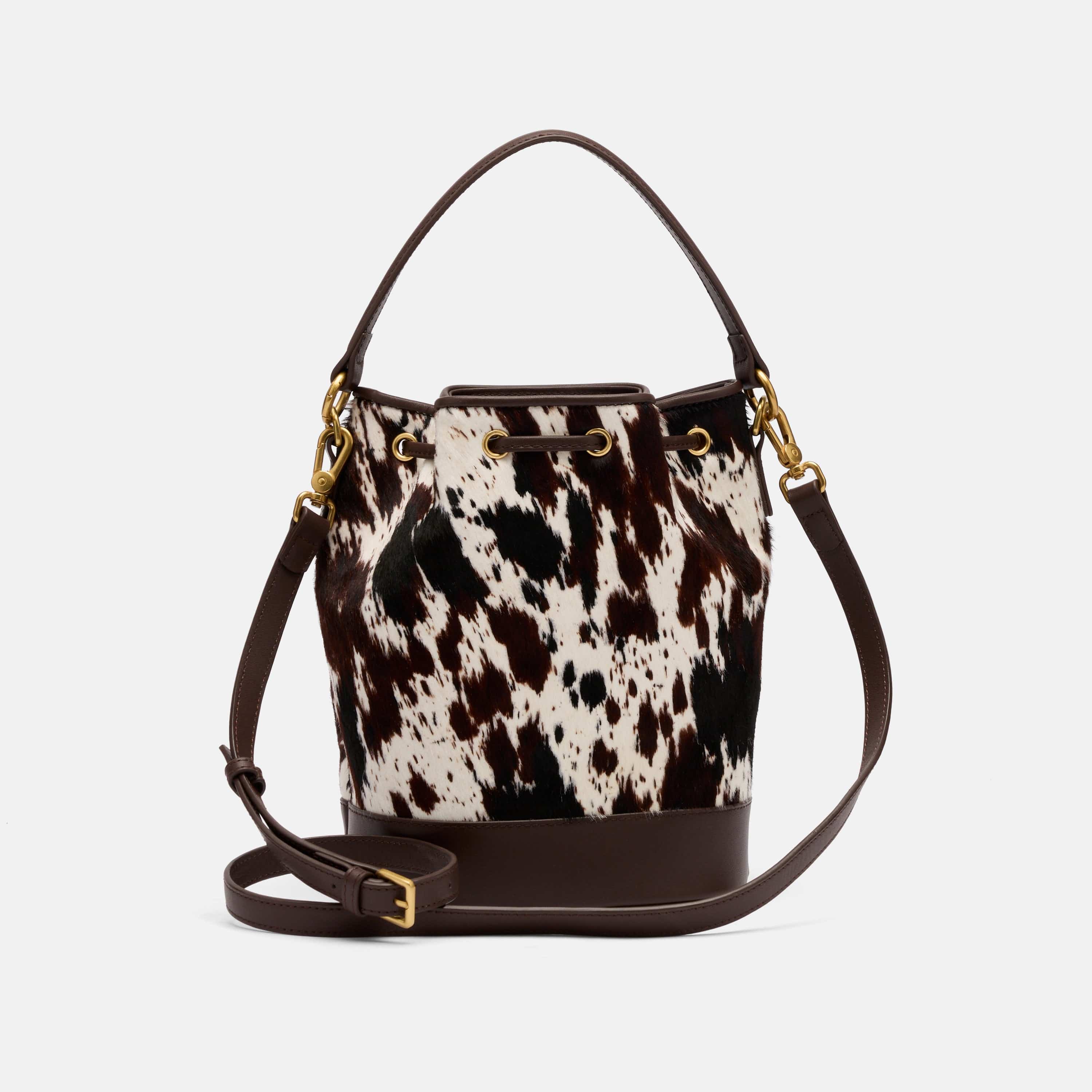 Nora Dark Horse Pony Hair Bucket Bag - Image 8