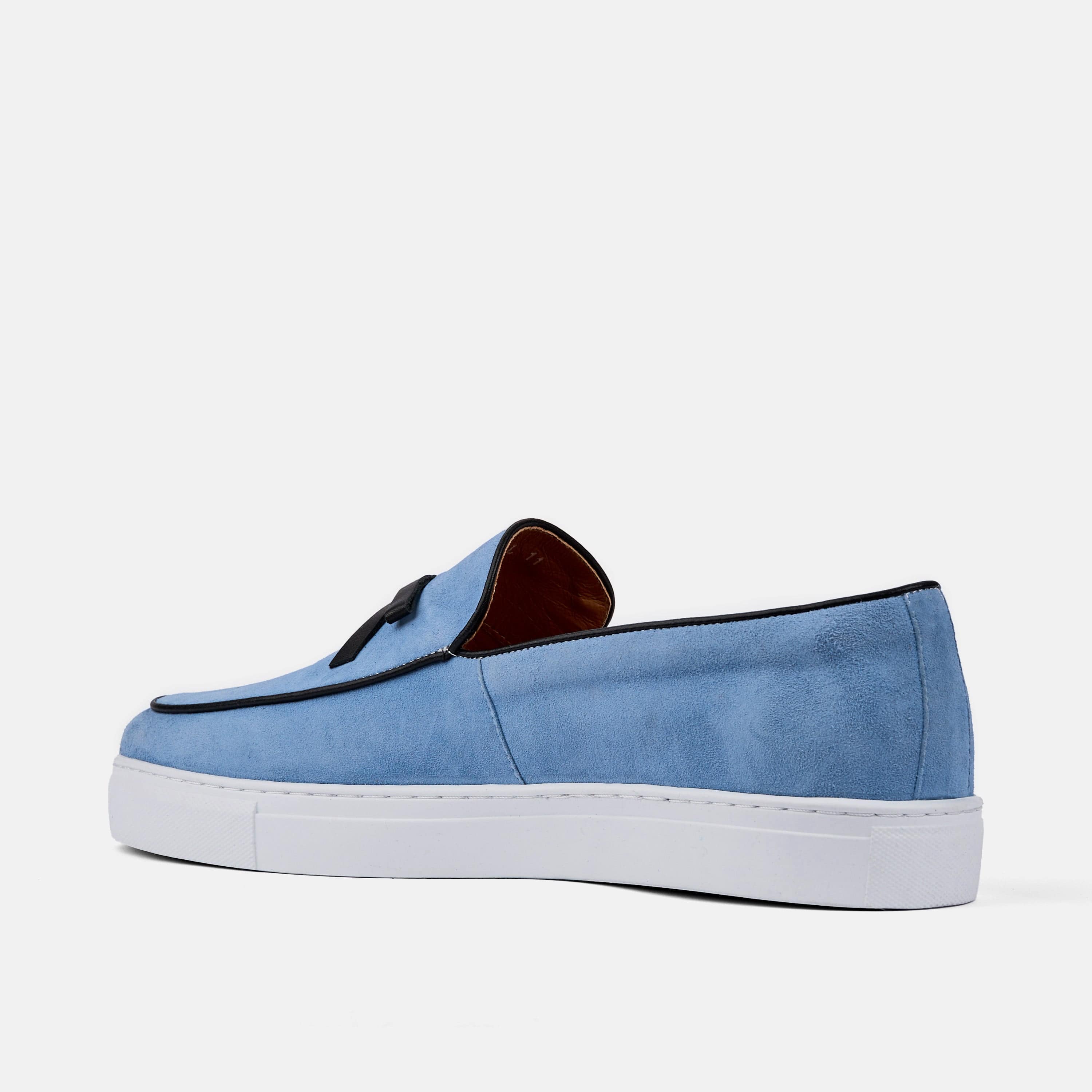 Odell Ivy Blue Suede Belgian Loafer Sneakers - Image 4