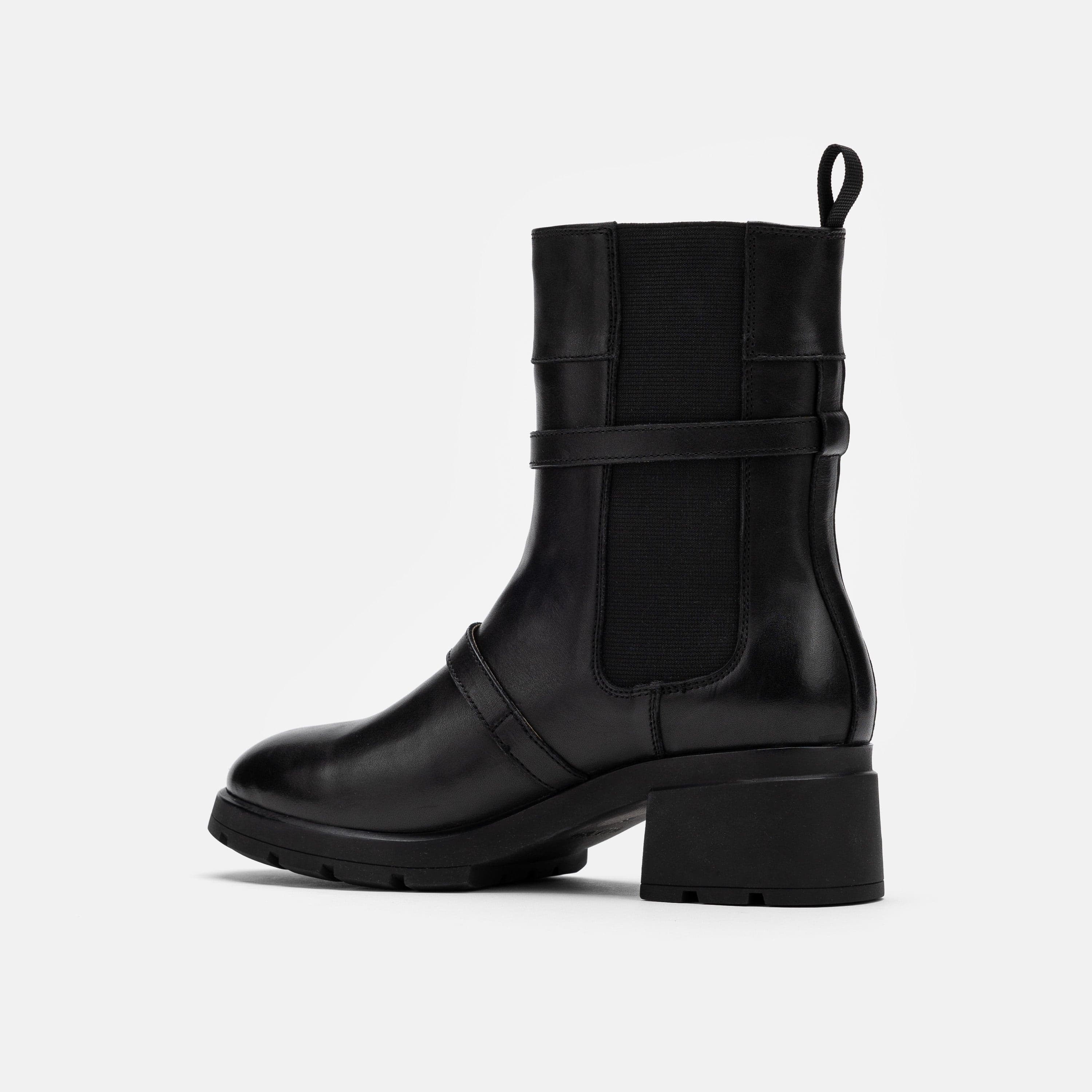 Riley Black Leather High Heel Chelsea Boots - Image 4
