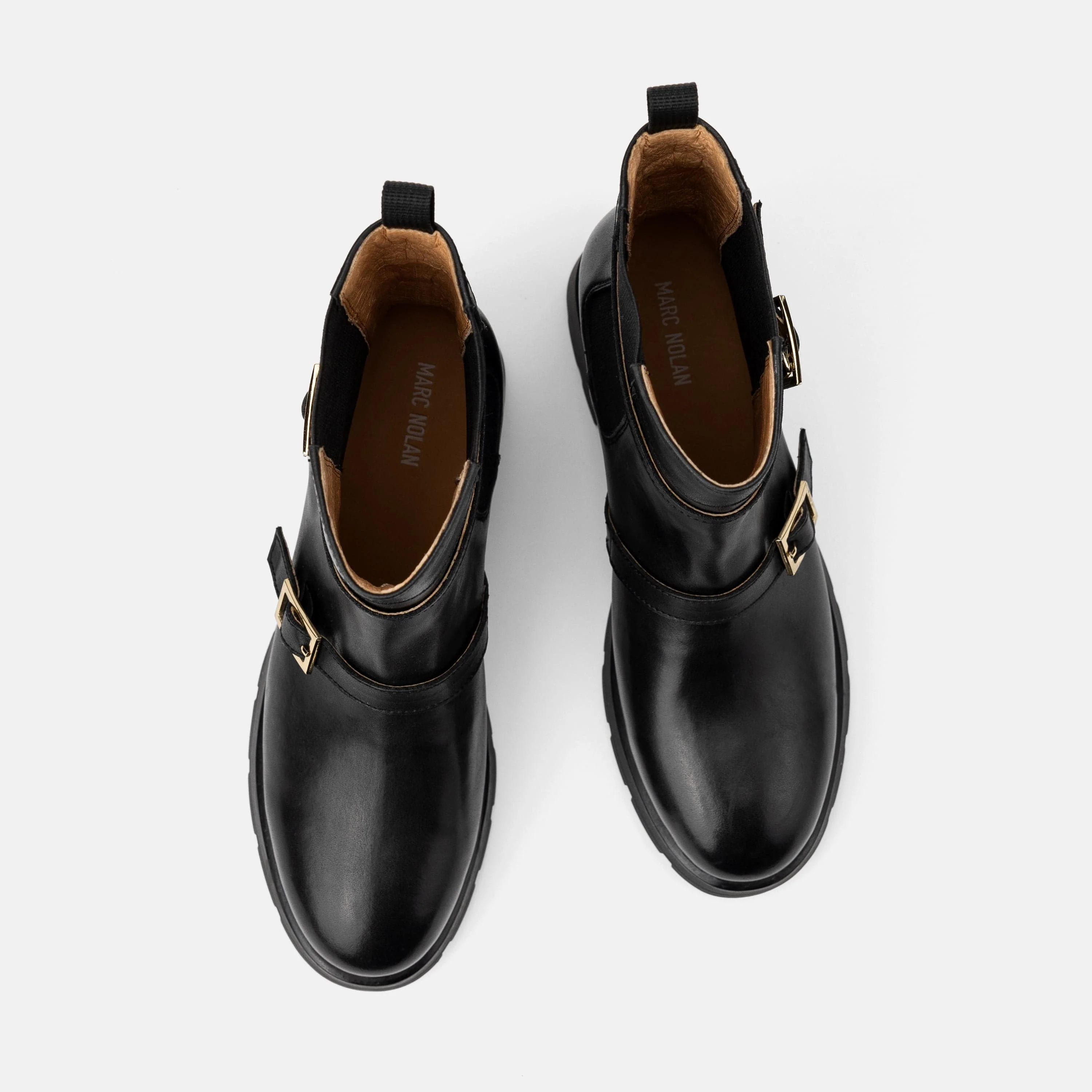 Riley Black Leather High Heel Chelsea Boots - Image 5