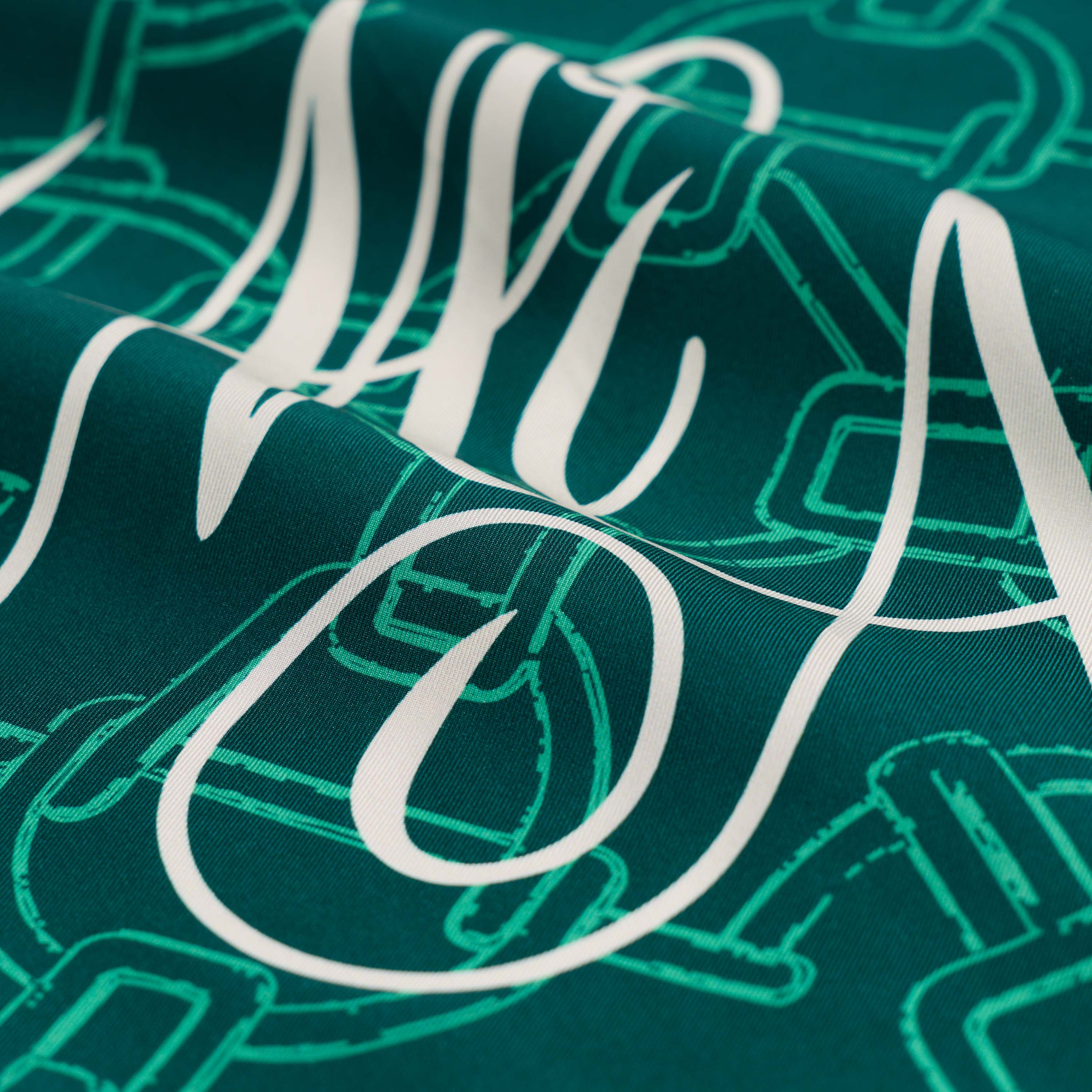 Marc Nolan Silk Scarf - Green - Image 3